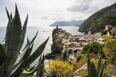 Village with colourful houses by the sea, Vernazza, UNESCO World Heritage Site, Cinque Terre,