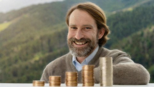 AI generated, A pensioner is happy about his nest egg savings