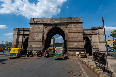 Panchkuva Darwaja gate, Unesco site, Ahmedabad, Gujarat, India, Asia