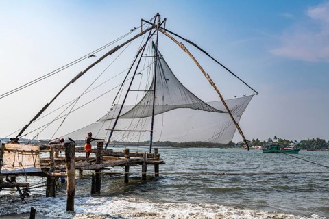 Chinese Fishing nets, Kochi, Kerala, India, Asia