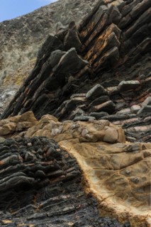 Rock layers on the Portuguese Atlantic coast, geology, grey, beige, nature, natural stone, rock,