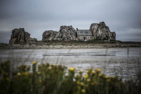 House between rocks, Castel Meur, La Gouffre, Plougrescant, Cote de Granit Rose, Cotes d'Armor,