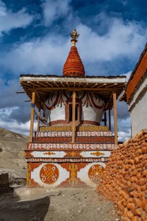 Stupas (chsrten) in Lo-Manthang village, Kingdom of Mustang, Nepal, Asia