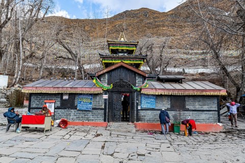 Vishnu temple, Mutinath valley, Kingdom of Mustang, Nepal, Asia