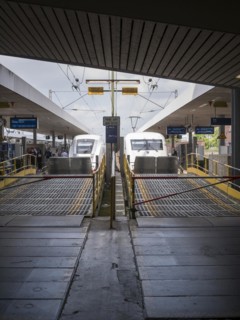 ICE, railway, station, motorail train, ramp, long-distance trains, Altona, Hamburg, Germany, Europe