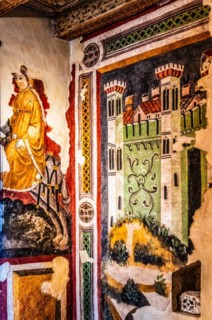 Frescoes, Museo Civico d'Arte, Palzuo Ricchieri, old town centre with magnificent aristocratic