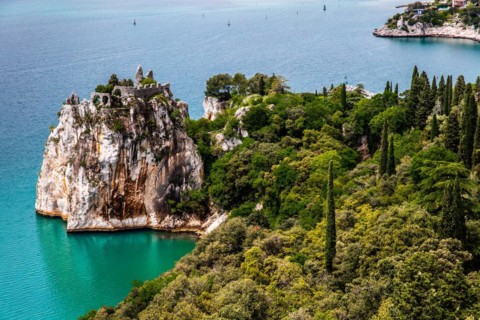 Ruins of the fortress with Dante Rock, Duino Castle, with spectacular sea view, private residence