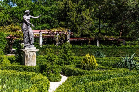 Park of Miramare Castle with marvellous view of the Gulf of Trieste, 1870, residence of Maximilian