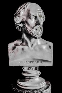 Shakespeare's bust, neo-renaissance and neo-baroque interiors, Miramare Castle with a magnificent
