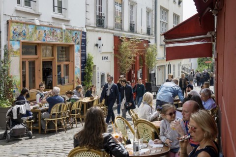 Restaurant, Montmartre, Paris, Ile-de-France region, France, Europe
