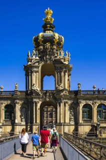 The Crown Gate of the Dresden Zwinger, a jewel of Saxon Baroque, in Dresden, Saxony, Germany,
