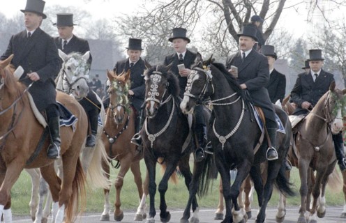 Sorbian Easter riders ride their horses on Easter Sunday in Wittichenau, 30 March 1997