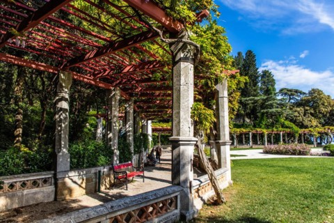 Park of Miramare Castle with marvellous view of the Gulf of Trieste, 1870, residence of Maximilian