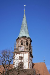 Church tower of St Blasius in Glottertal, district of Breisgau-Hochschwarzwald, Baden-Wuerttemberg,
