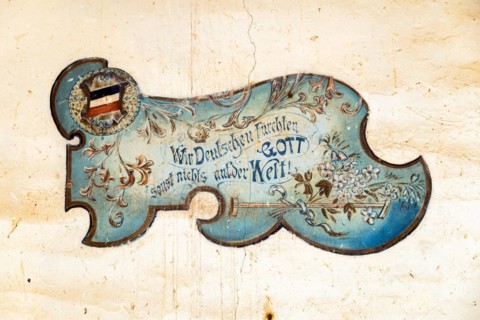 In the police station of the German Schutztruppe from 1904 in what is now Namibia is the following
