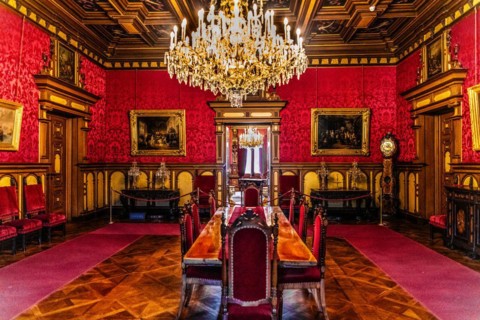 Moewen Hall, Neo-Renaissance and Neo-Baroque interiors, Miramare Castle with marvellous view of the