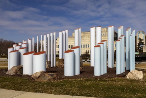 Lansing, Michigan, The Michigan History Museum. A sculpture called Polaris Ring, by David Barr, is