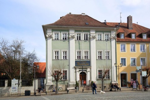 Unicorn Pharmacy built in 1900, Unicorn Pharmacy, Market Square, Bad Windsheim, Middle Franconia,