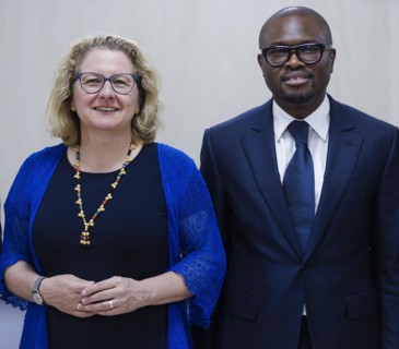 Svenja Schulze (SPD), Federal Minister for Economic Cooperation and Development meets Romuald