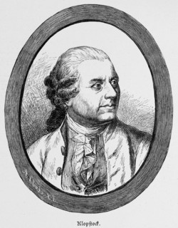 Portrait of Friedrich Gottlieb Klopstock, German poet, looking to the side, died in Hamburg,