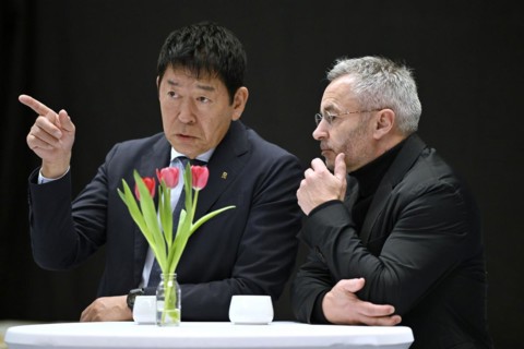 Morinari Watanabe, President of the FIG Federation Internationale de Gymnastique, in conversation