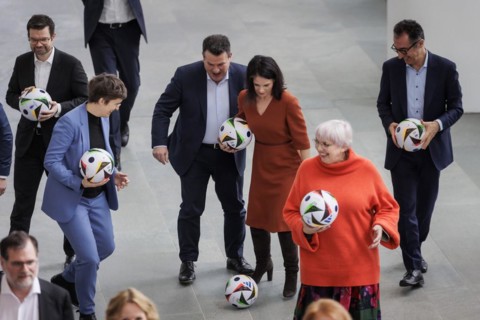 The cabinet members photographed as part of a group photo during EURO24, 100 days in front of the