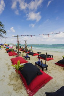 Beach beanbags for chilling on the beach, travel, beach, sandy beach, beach club, holiday, beach