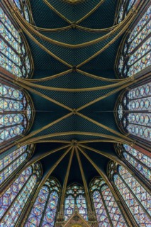 Interior view, Upper Chapel, Sainte-Chapelle, Ile de la Cite, Paris, France, Europe