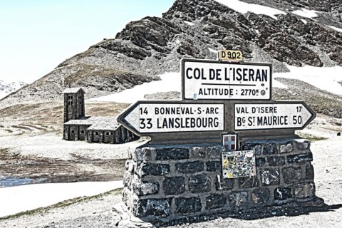 Photo with reduced dynamic saturation HDR of mountain pass alpine pass alpine mountain road alpine