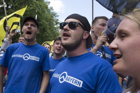 Demonstration by the Identitarian Movement. Several hundred supporters of the Identitarian Movement
