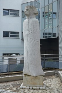 Sculpture and memorial to priest Paul Josef Nardini, stone, Paul-Josef-Nardini-Platz, Pirmasens,