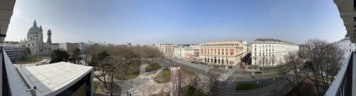 Panorama, Karlskirche, Karlsplatz, Vienna, Austria, Europe