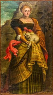 St Agnes, Oell on canvas, 1561, Museo Cristiano with masterpieces of Lombard sculpture, Cividale