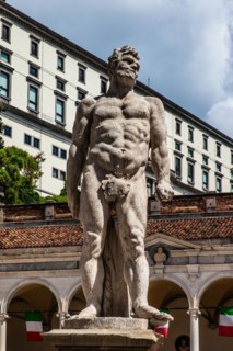 Statue of Cacus, Loggia di San Giovanni in Piazza della Liberta, Udine, most important historical