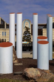 Lansing, Michigan, The Michigan History Museum. A sculpture called Polaris Ring, by David Barr, is