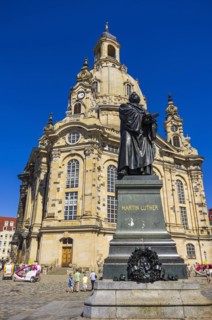 Statue of Doctor Martin Luther after Ernst Rietschel on the Neumarkt in front of the Church of Our