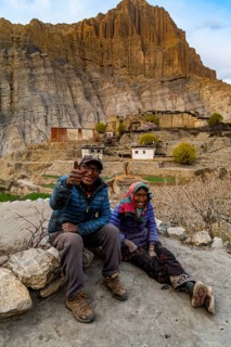 Friendly locals in the remote Tetang village, Kingdom of Mustang, Nepal, Asia