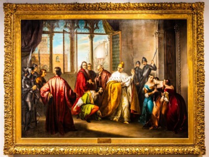 Doge Forscari sentencing his son to exile, Michelangelo Grigoletti, 1843, Museo Civico d'Arte,