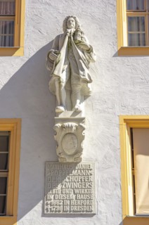Matthaeus Daniel Poeppelmann in Dresden, monument to the master builder of the Zwinger at his home