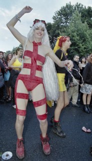 Under the motto One World one Future, techno music fans celebrate the 10th Love Parade with more