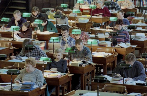 Reading room of the German Library in Leipzig, on 07.03.1997. The German National Library, formerly