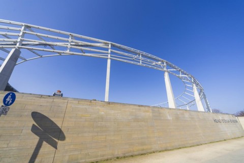 The Heinz Steyer Stadium is a football stadium with athletics facilities in the Friedrichstadt