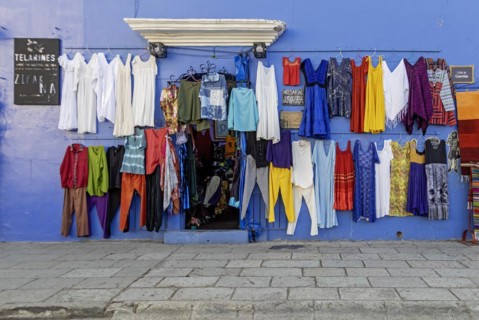 Oaxaca, Mexico, Clothes hanging outside a clothing store, Central America