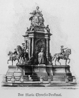 Maria Theresa Monument in Vienna, Empress, Horseman, Monument, Austria, historical illustration