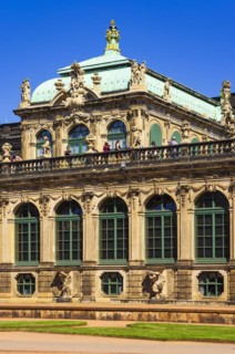 Picturesque scenery in the inner courtyard of the Dresden Zwinger, a jewel of Saxon Baroque,
