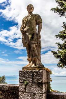 Castle garden, Duino Castle, with spectacular sea view, private residence of the Princes of Thurn