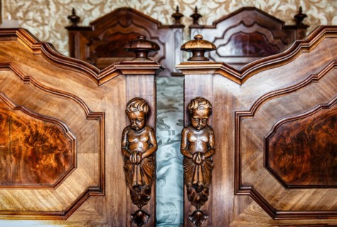 Charlotte's bedroom, interior in neo-renaissance, neo-baroque style, Miramare Castle with