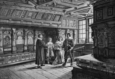 In the prince's chair of the castle church at Gottorf, city of Schleswig, castle, nobility,