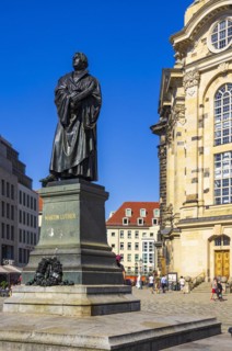Statue of Doctor Martin Luther after Ernst Rietschel on the Neumarkt in front of the Church of Our