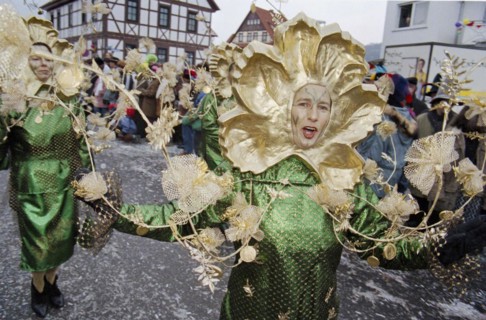 Carnival in Wasungen, Thuringia on 13.02.1999. The Wasungen carnival is known for its popular